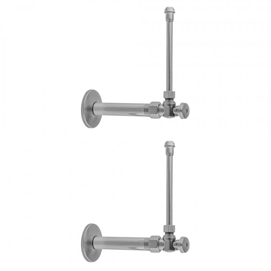 Jaclo - Quarter Turn Angle Pattern 1/2'' IPS x 3/8'' O.D. Faucet Supply Kit with Oval Handle, 20'' Supply Tubes, Escutcheons - Satin Cooper