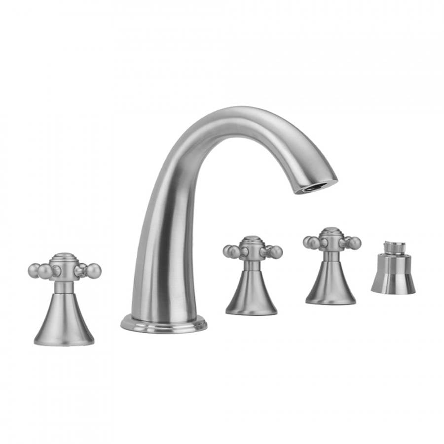 Jaclo - Cranford Roman Tub Set with Ball Cross Handles and Straight Handshower Mount - Vintage Bronze