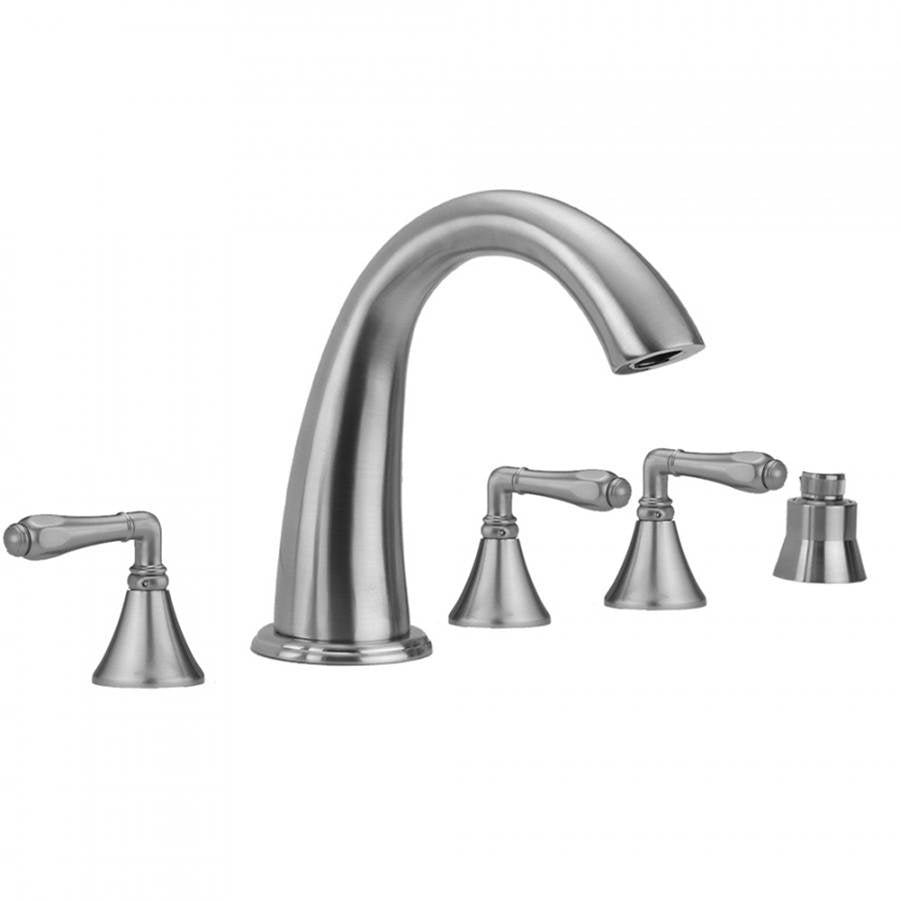 Jaclo - Cranford Roman Tub Set with Smooth Lever Handles and Straight Handshower Holder - Vintage Bronze