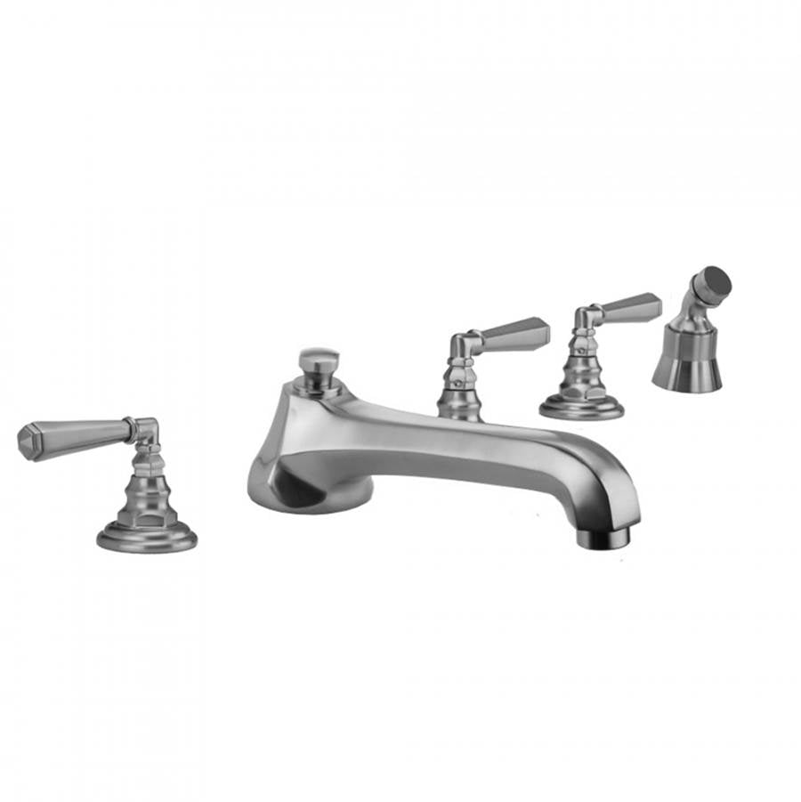 Jaclo - Westfield Roman Tub Set with Low Spout and Hex Lever Handles and Angled Handshower Mount - Vintage Bronze