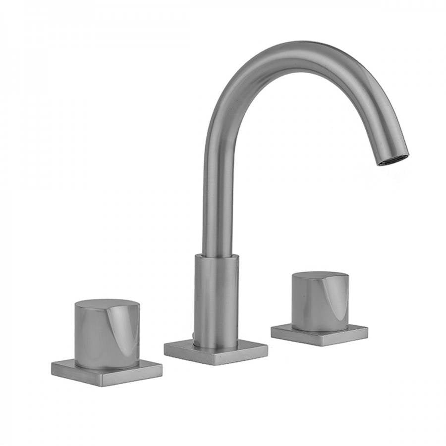 Jaclo - Uptown Contempo Faucet with Square Escutcheons & Thumb Handles -1.2 GPM - Satin Cooper