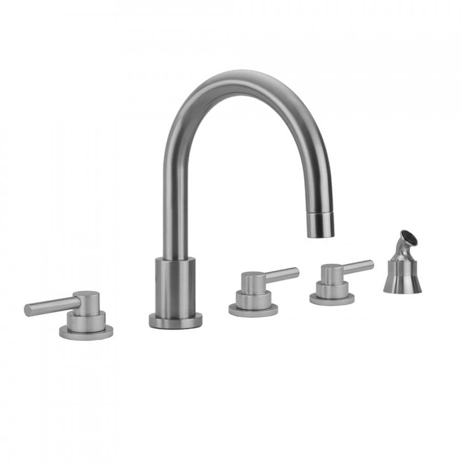 Jaclo - Contempo Roman Tub Set with Low Contempo Lever Handles and Angled Handshower - Vintage Bronze