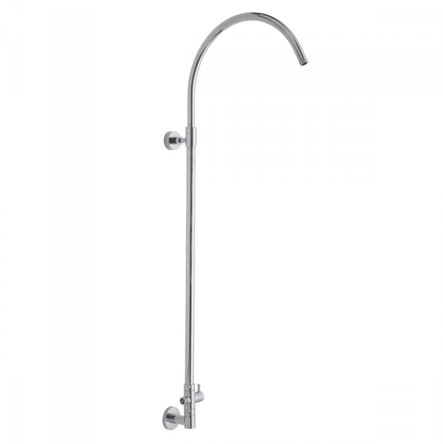 Jaclo - Subway Line Hoop Exposed Pipe with Diverter- No Slider - White