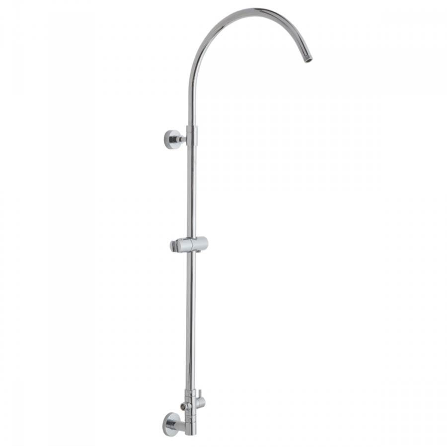 Jaclo - Subway Line Hoop Exposed Pipe with Handheld Slider & Diverter - Polished Nickel