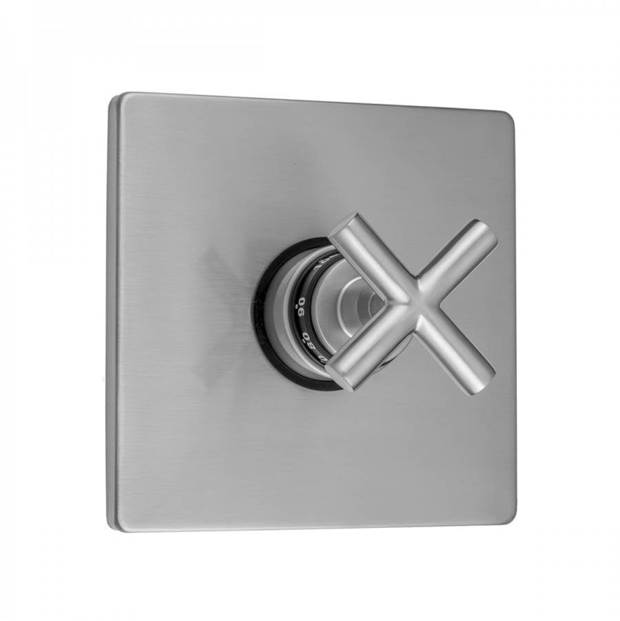 Jaclo - Square Plate with Hub Base Cross Trim for Thermostatic Valves (J-TH34 & J-TH12) - White