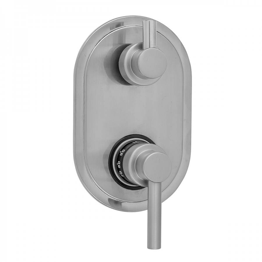Jaclo - Oval Plate with Contempo Low Lever Thermostatic Valve with Short Peg Lever Built-in 2-Way Or 3-Way Diverter/Volume Controls (J-TH34-686 / J-TH34-687 / J-TH34-688 / J-TH34-689) - Satin Cooper