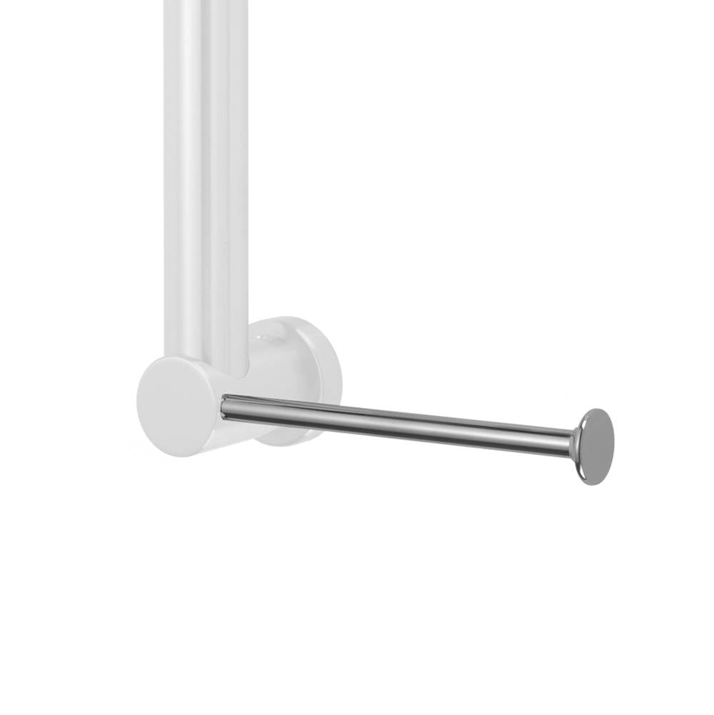 Jaclo - Vertical Right Contemporary Toilet Paper or Wash Cloth Holder for Grab Bar - White