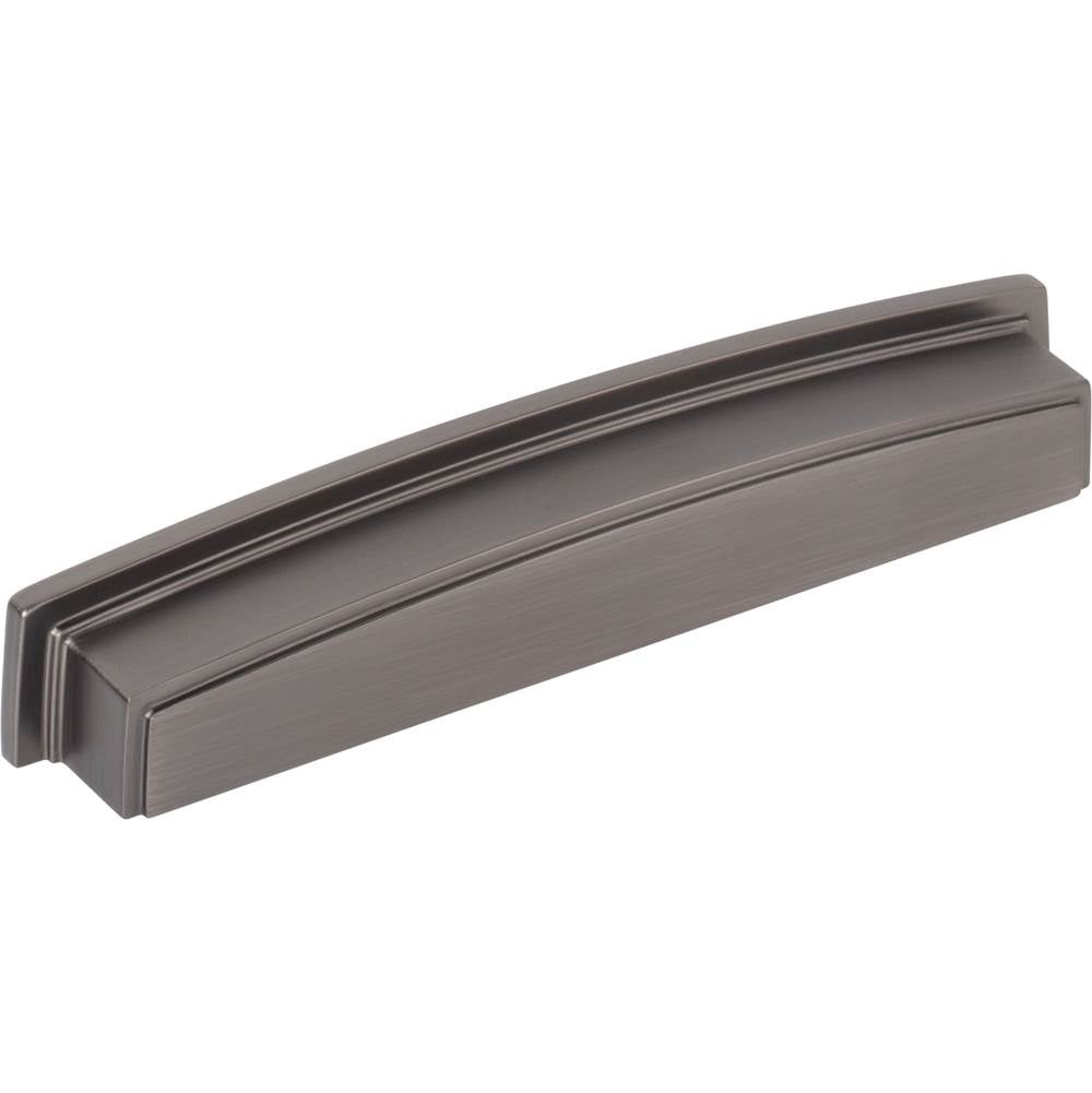 Jeffrey Alexander - 160 mm Center Brushed Pewter Square-to-Center Square Renzo Cabinet Cup Pull - Brushed Pewter