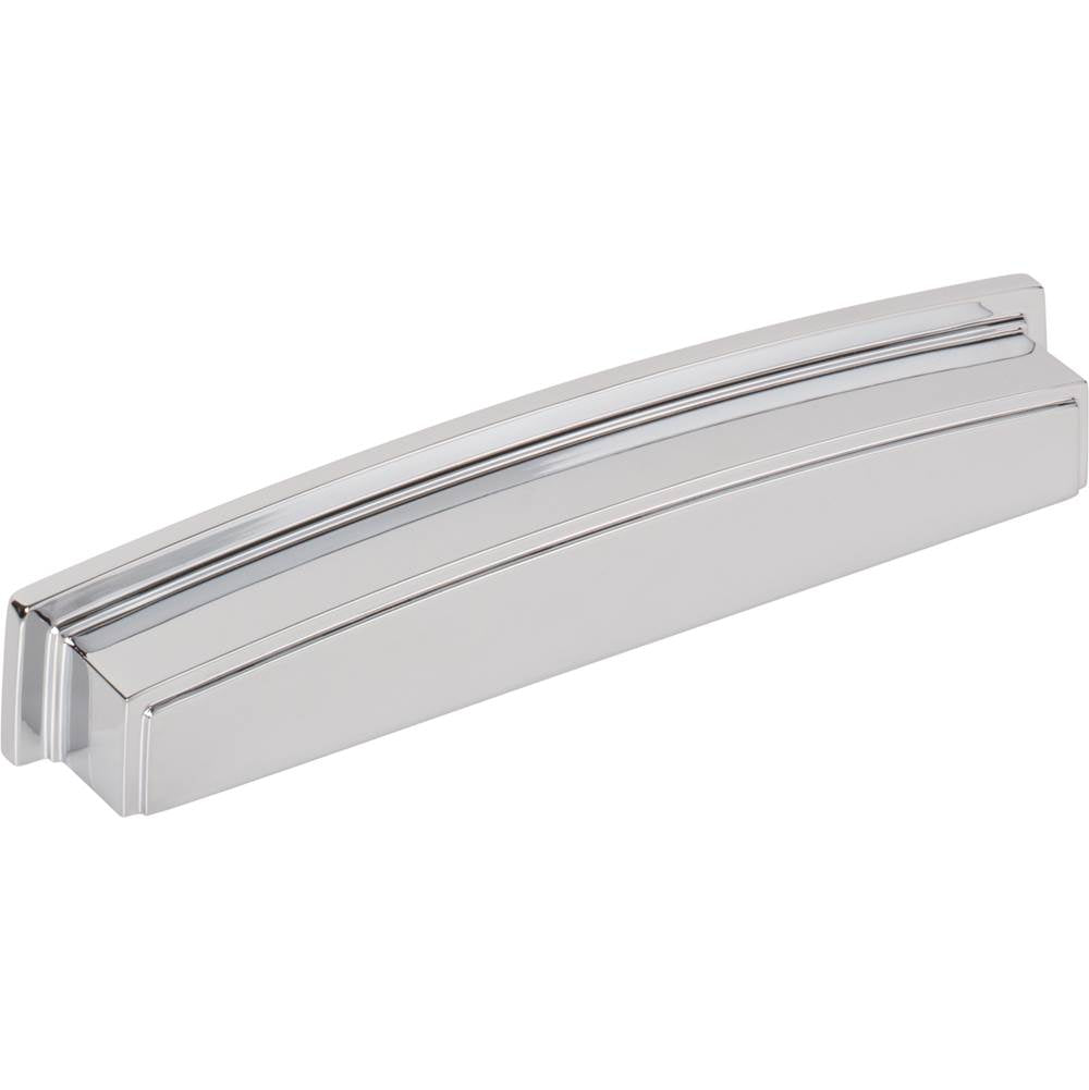 Jeffrey Alexander - 160 mm Center Polished Chrome Square-to-Center Square Renzo Cabinet Cup Pull - Polished Chrome