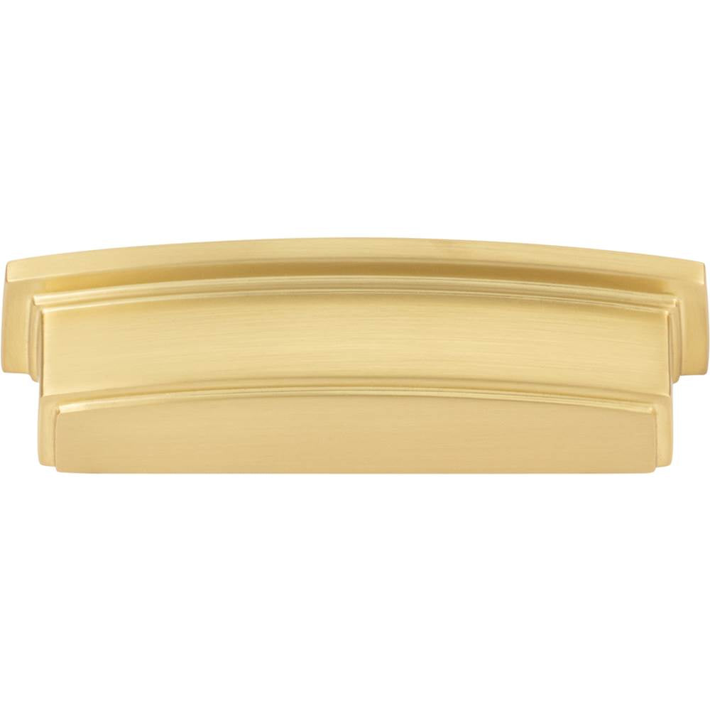 96 mm Center Brushed Gold Square-to-Center Square Renzo Cabinet Cup Pull