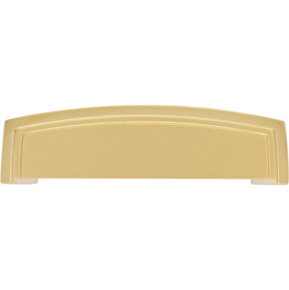 96 mm Center Brushed Gold Square-to-Center Square Renzo Cabinet Cup Pull