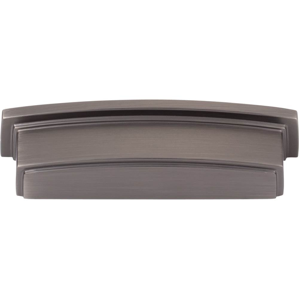 96 mm Center Brushed Pewter Square-to-Center Square Renzo Cabinet Cup Pull
