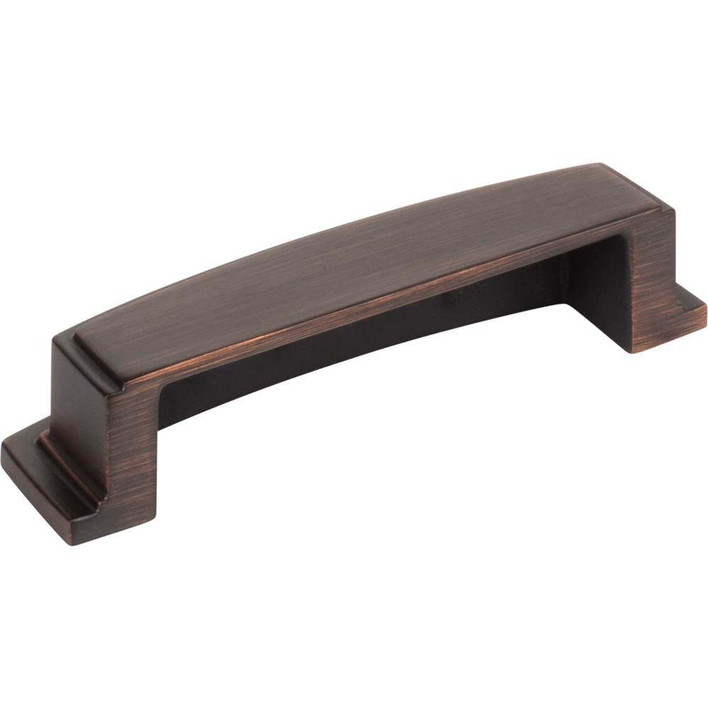 96 mm Center Brushed Oil Rubbed Bronze Square-to-Center Square Renzo Cabinet Cup Pull