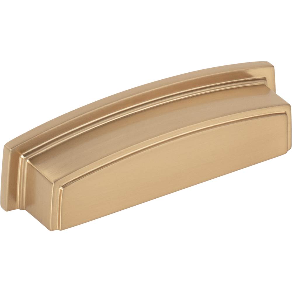 Jeffrey Alexander - 96 mm Center Satin Bronze Square-to-Center Square Renzo Cabinet Cup Pull - Satin Bronze