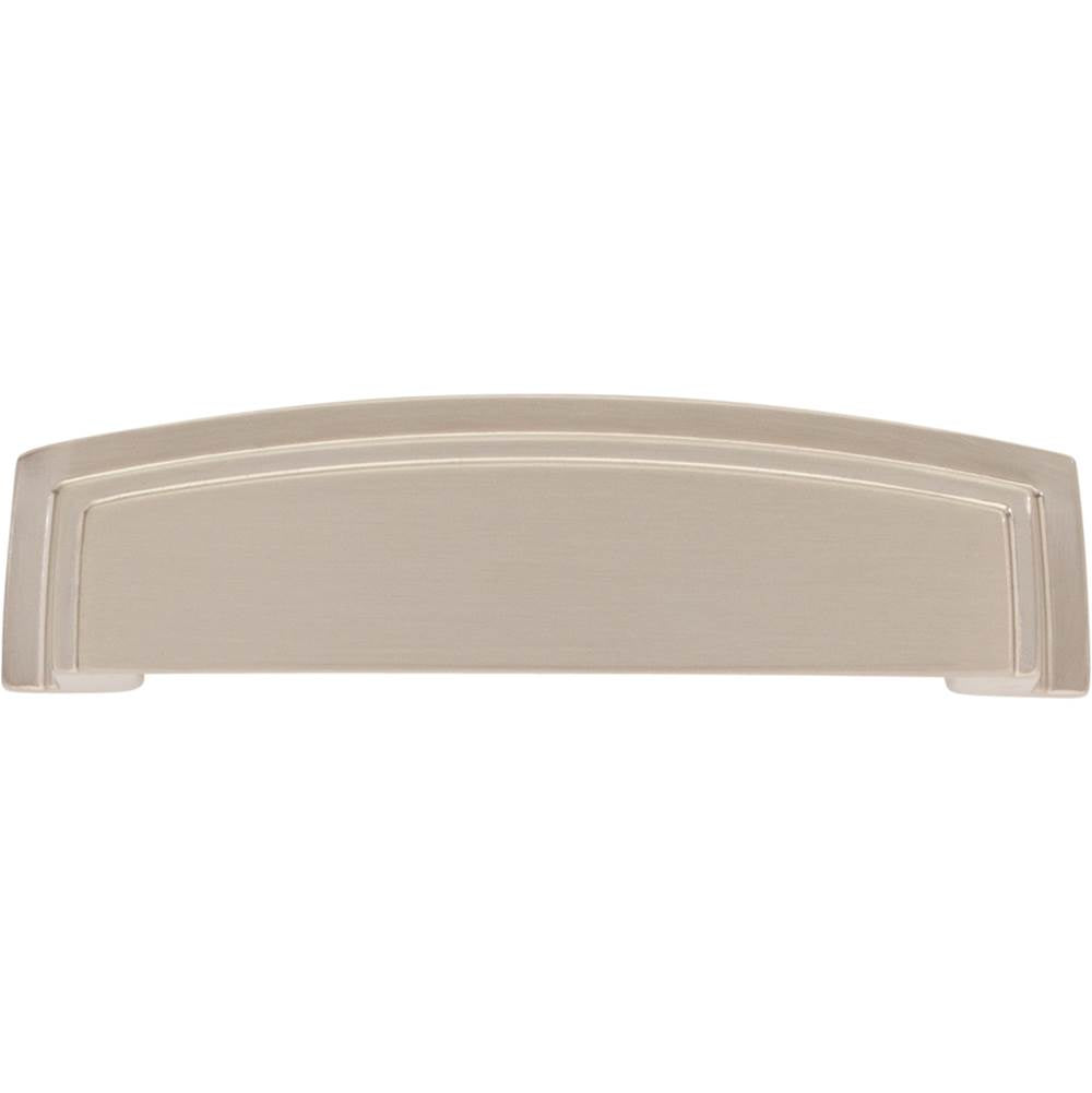 96 mm Center Satin Nickel Square-to-Center Square Renzo Cabinet Cup Pull