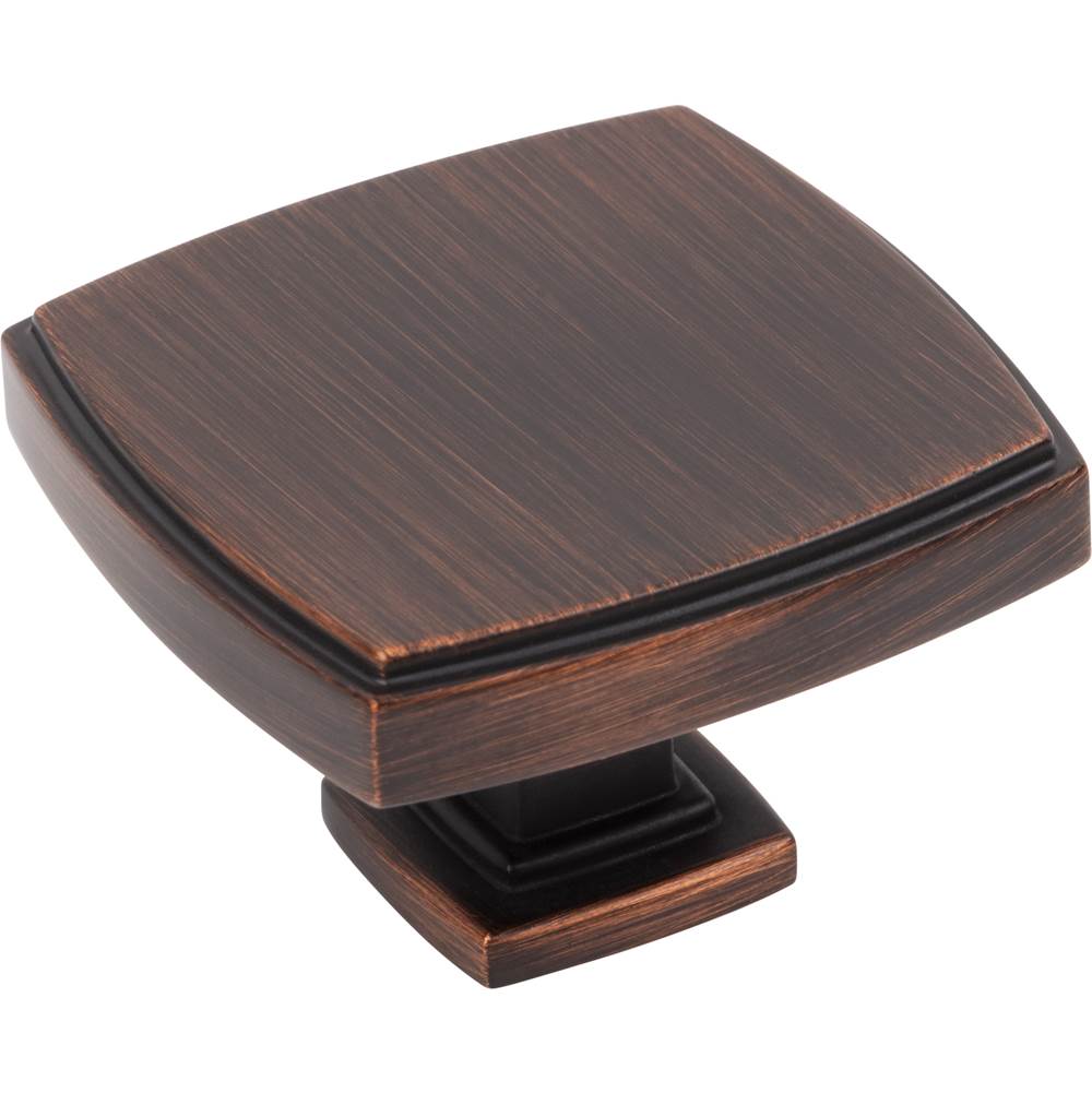 Jeffrey Alexander - 1-3/4'' Overall Length Brushed Oil Rubbed Bronze Square Renzo Cabinet Knob - Brushed Oil Rubbed Bronze