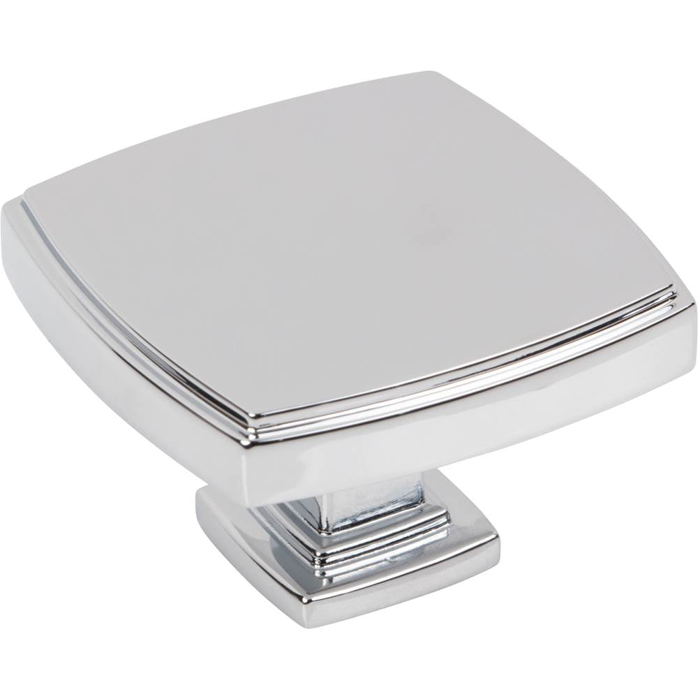 Jeffrey Alexander - 1-3/4'' Overall Length Polished Chrome Square Renzo Cabinet Knob - Polished Chrome