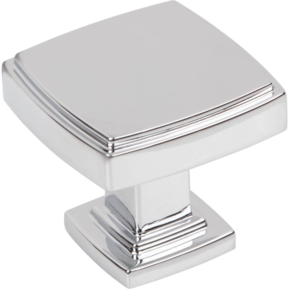 Jeffrey Alexander - 1-1/4'' Overall Length Polished Chrome Square Renzo Cabinet Knob - Polished Chrome