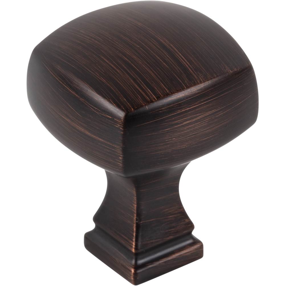 Jeffrey Alexander - 1-1/8'' Overall Length Brushed Oil Rubbed Bronze Square Audrey Cabinet Knob - Brushed Oil Rubbed Bronze