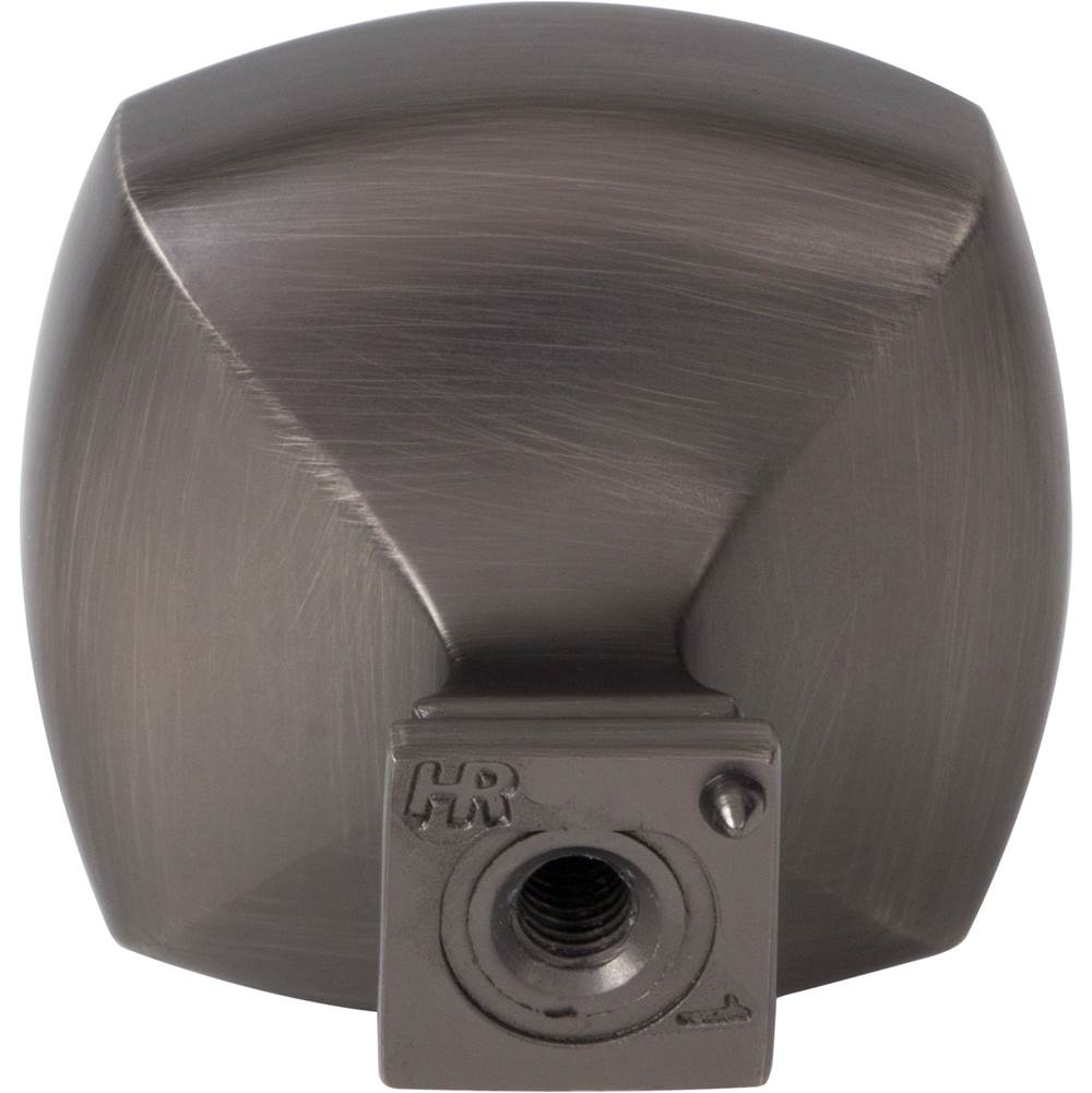 1-3/8'' Overall Length Brushed Pewter Square Audrey Cabinet Knob