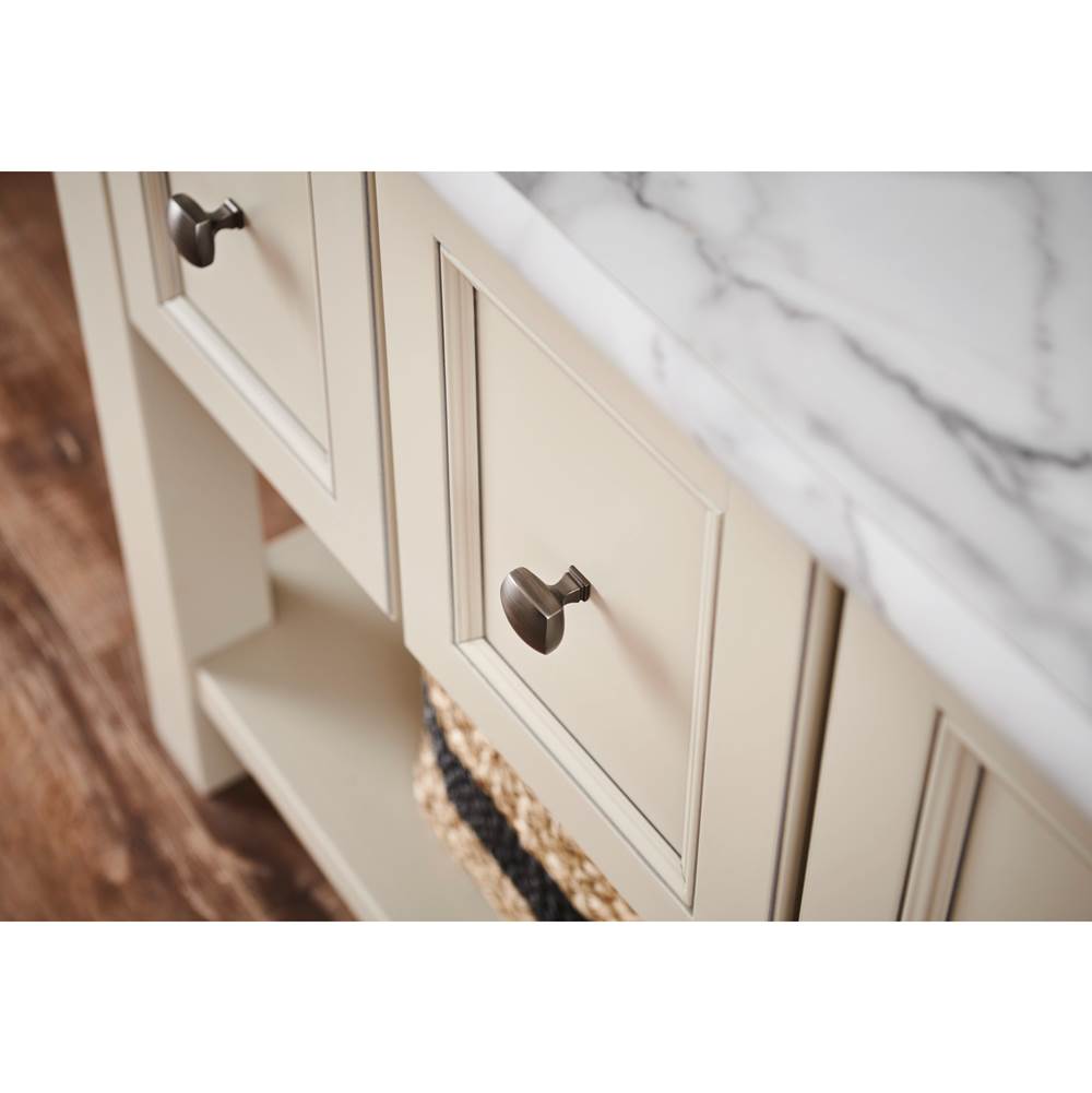 1-3/8'' Overall Length Brushed Pewter Square Audrey Cabinet Knob