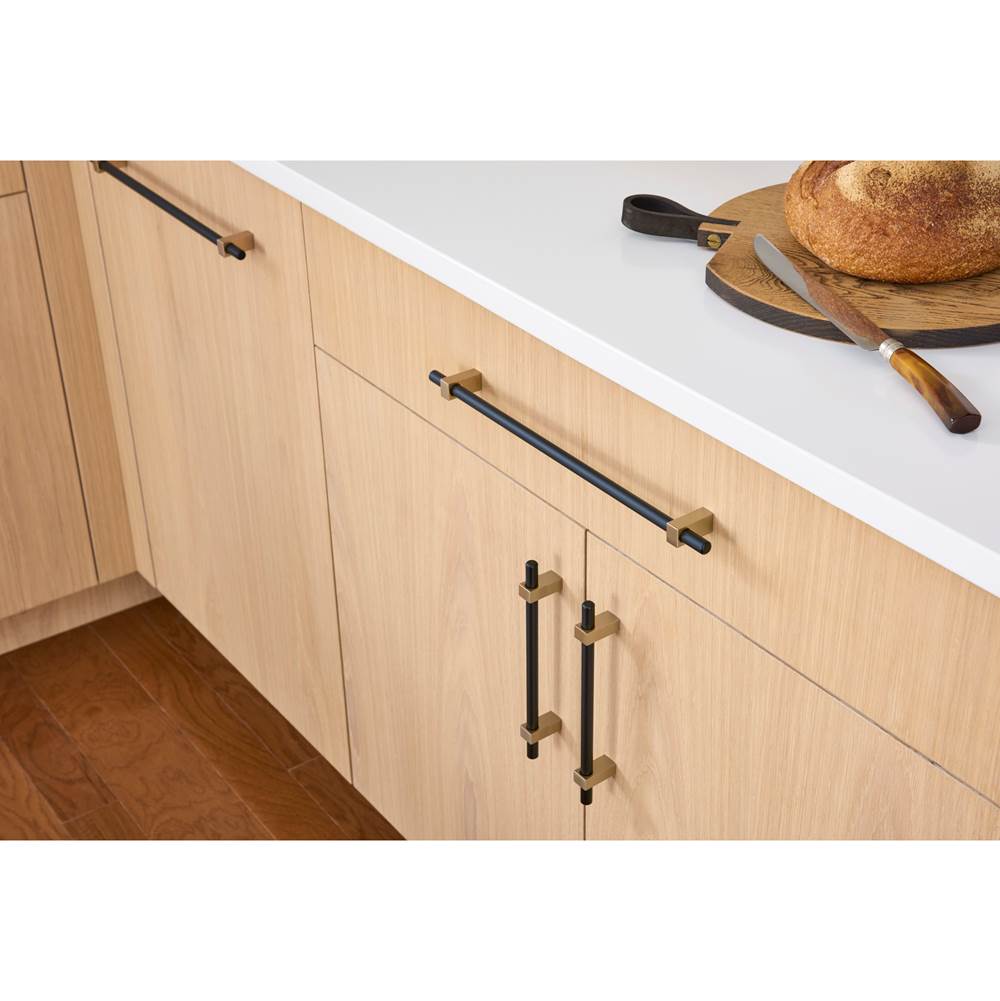 128 mm Center-to-Center Brushed Gold Larkin Cabinet Bar Pull