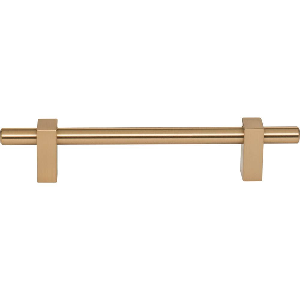 128 mm Center-to-Center Brushed Gold Larkin Cabinet Bar Pull