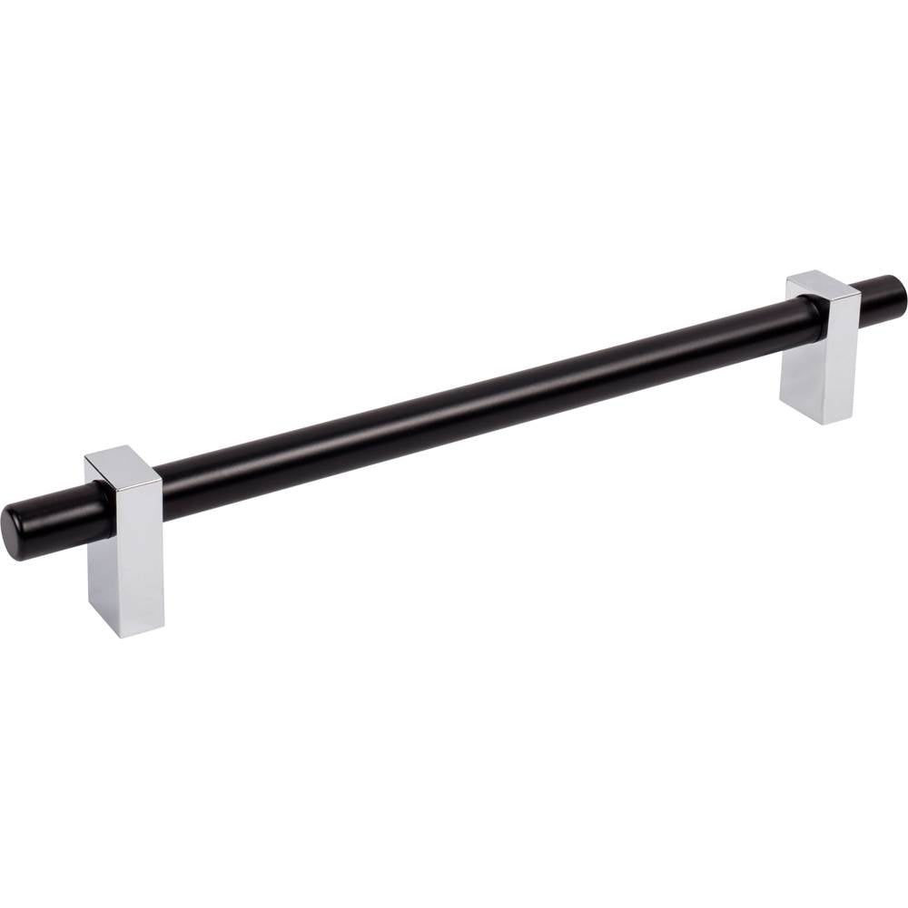 Jeffrey Alexander - 12'' Center-to-Center Matte Black with Polished Chrome Larkin Appliance Pull - Matte Black,Polished Chrome