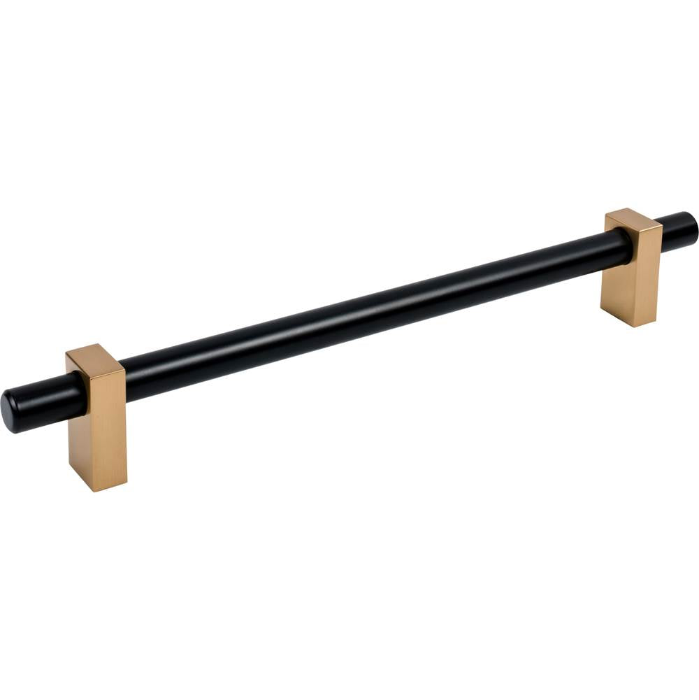 Jeffrey Alexander - 12'' Center-to-Center Matte Black with Satin Bronze Larkin Appliance Pull - Matte Black,Satin Bronze