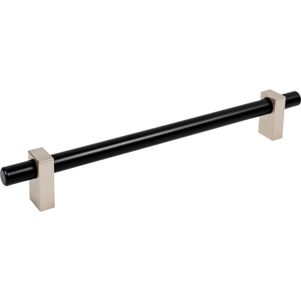 Jeffrey Alexander - 12'' Center-to-Center Matte Black with Satin Nickel Larkin Appliance Pull - Matte Black,Satin Nickel
