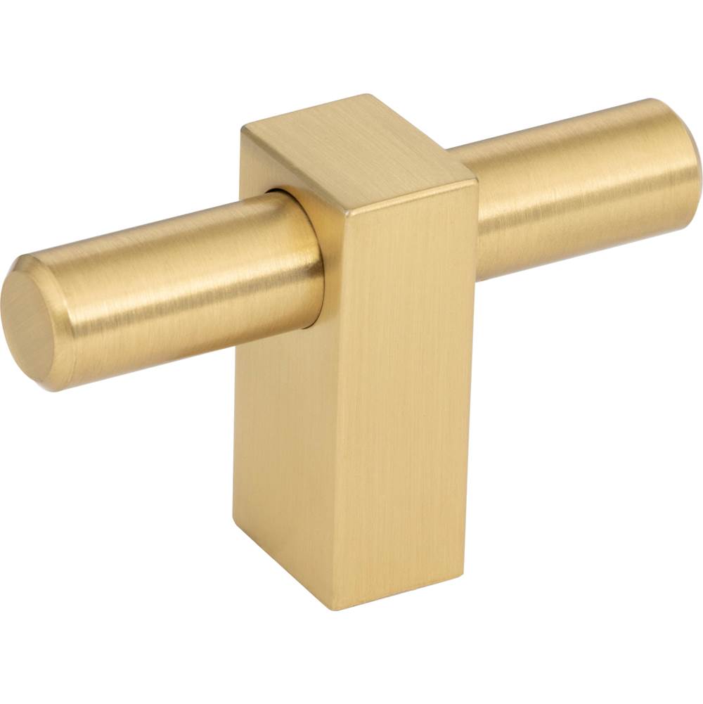 Jeffrey Alexander - 2-3/8'' Overall Length Brushed Gold Larkin ''T'' Knob - Brushed Gold