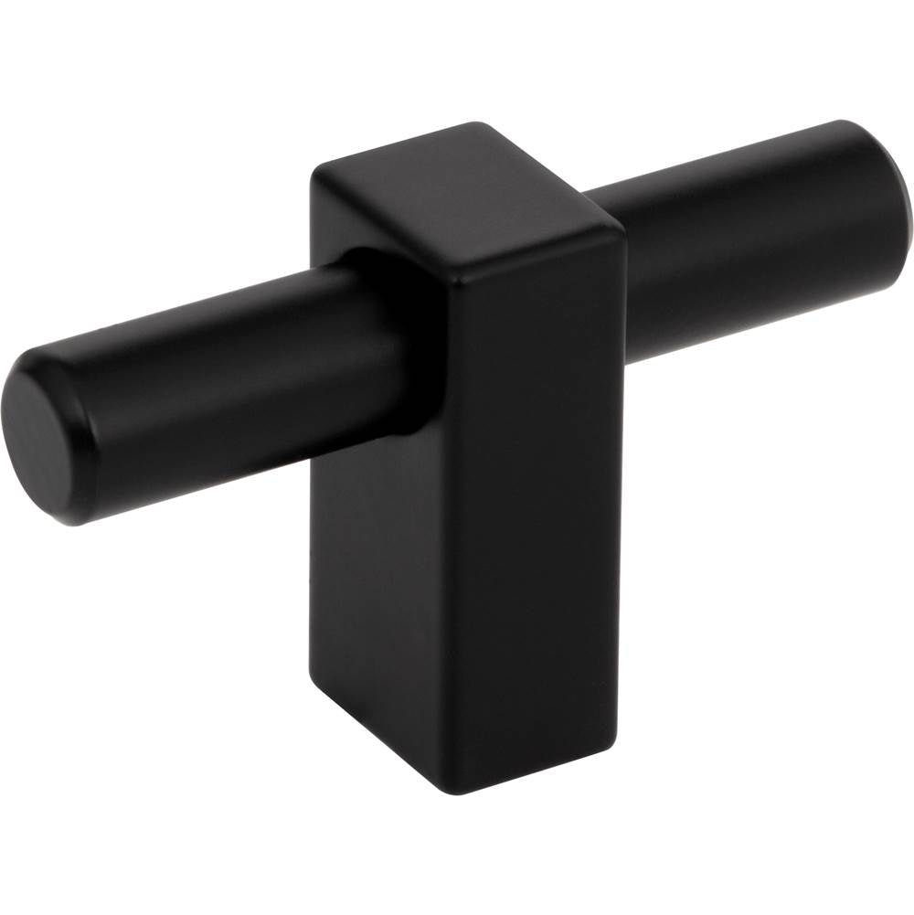 Jeffrey Alexander - 2-3/8'' Overall Length Matte Black Larkin ''T'' Knob - Matte Black