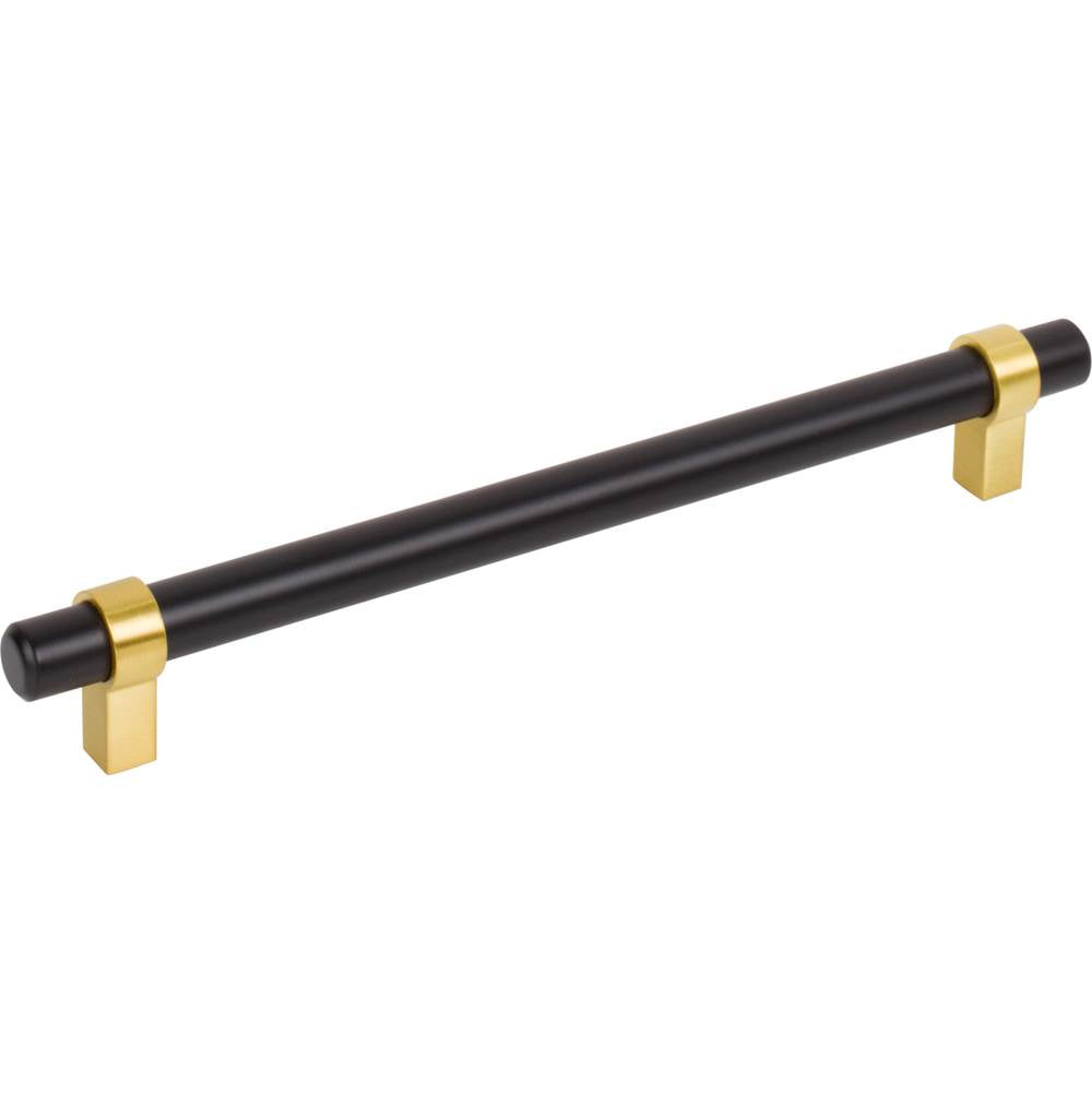 Jeffrey Alexander - 192 mm Center-to-Center Matte Black with Brushed Gold Key Grande Cabinet Bar Pull - Matte Black,Brushed Gold