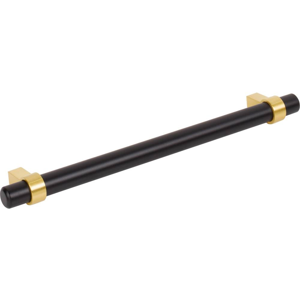 192 mm Center-to-Center Matte Black with Brushed Gold Key Grande Cabinet Bar Pull
