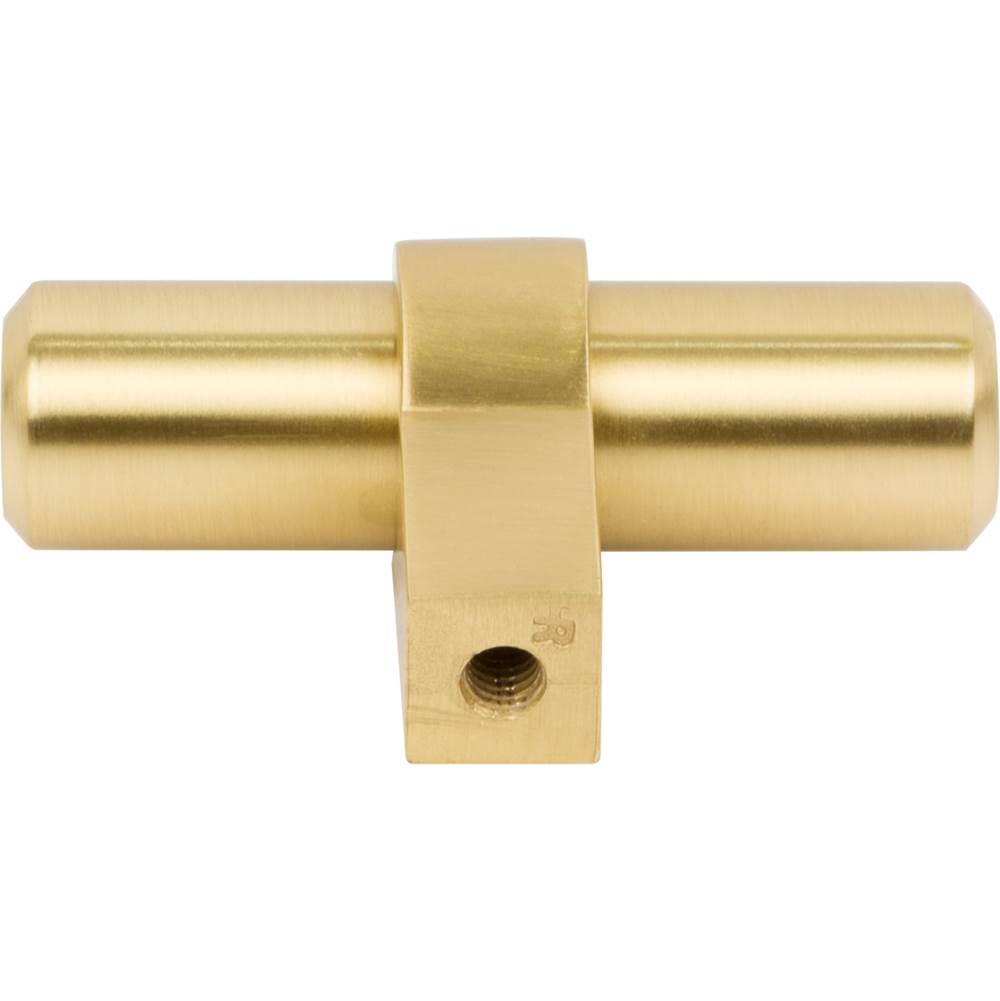2'' Overall Length Brushed Gold Key Grande Cabinet ''T'' Knob