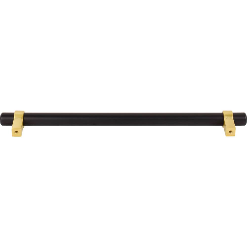 224 mm Center-to-Center Matte Black with Brushed Gold Key Grande Cabinet Bar Pull