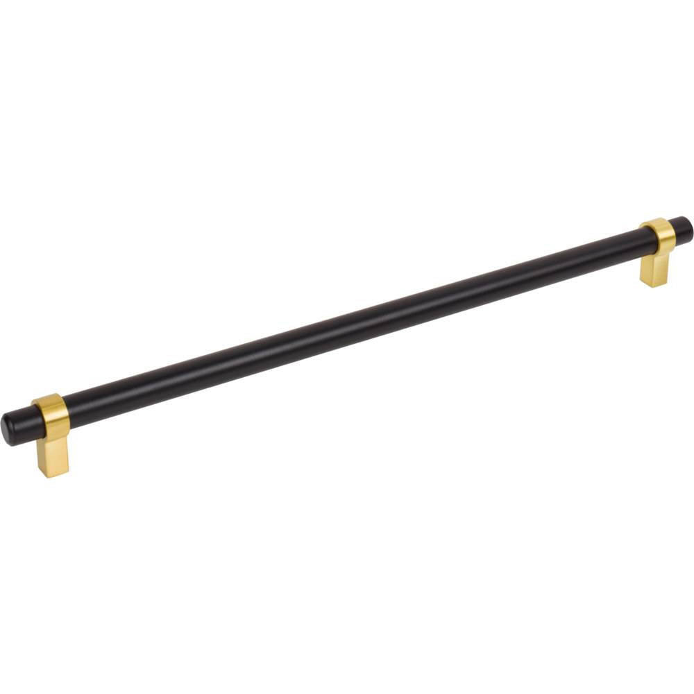 Jeffrey Alexander - 319 mm Center-to-Center Matte Black with Brushed Gold Key Grande Cabinet Bar Pull - Matte Black,Brushed Gold