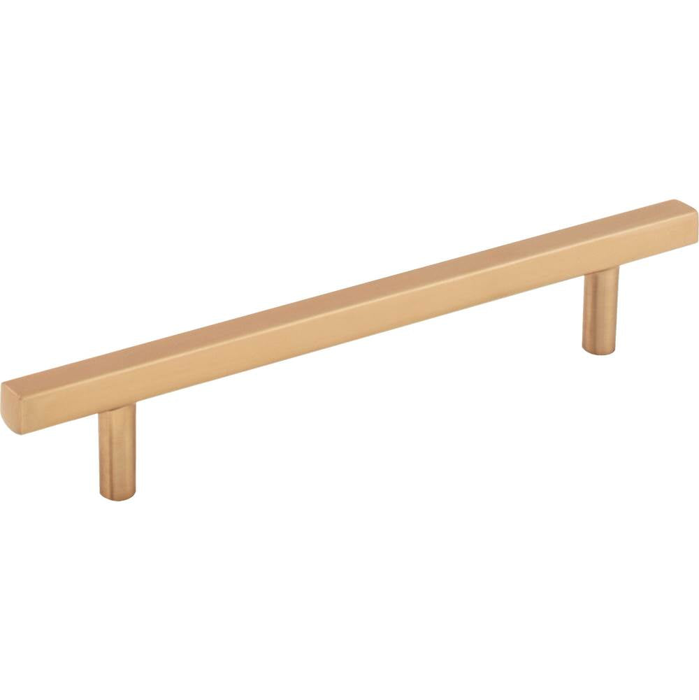 Jeffrey Alexander - 128 mm Center-to-Center Satin Bronze Square Dominique Cabinet Bar Pull - Satin Bronze