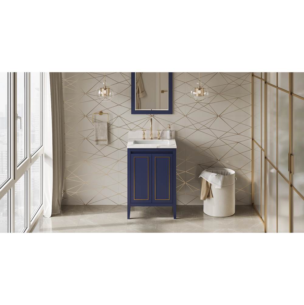 Jeffrey Alexander - 24'' Hale Blue Percival Vanity, Calacatta Vienna Quartz Vanity Top, Undermount Rectangle Bowl - Hale Blue