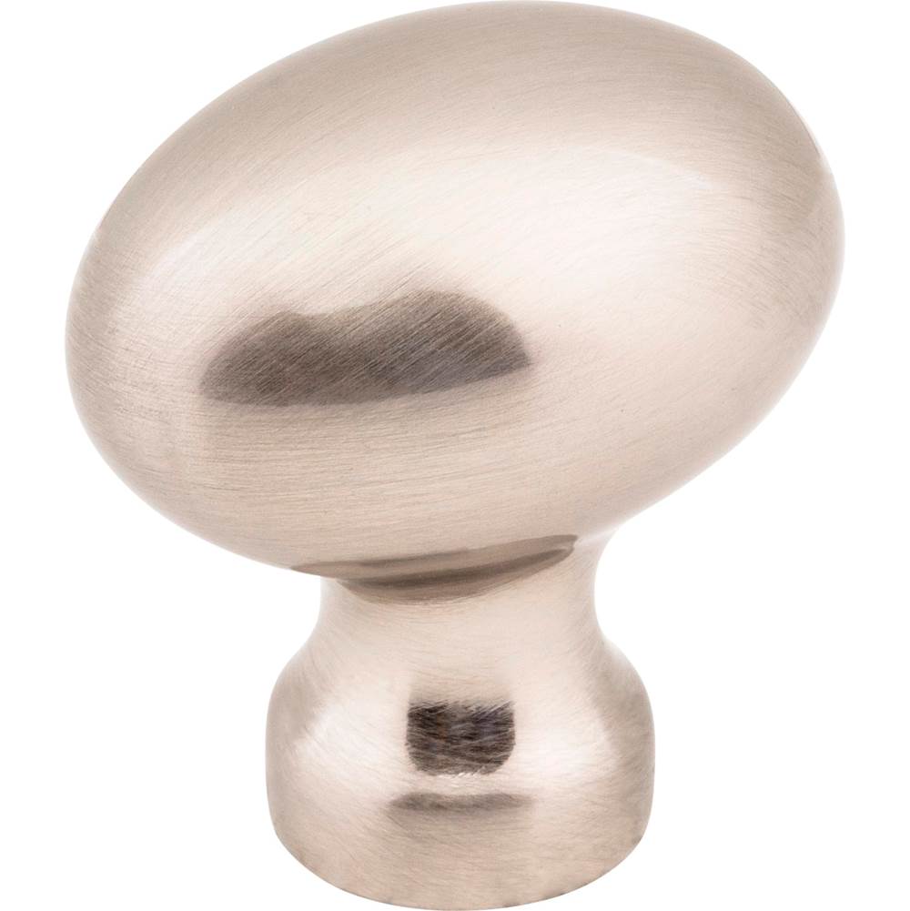 Jeffrey Alexander - 1-3/16'' Overall Length Satin Nickel Football Bordeaux Cabinet Knob - Satin Nickel