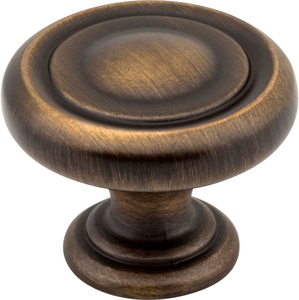 Jeffrey Alexander - 1-1/4'' Diameter Antique Brushed Satin Brass Bremen 1 Cabinet Knob - Antique Brushed Satin Brass