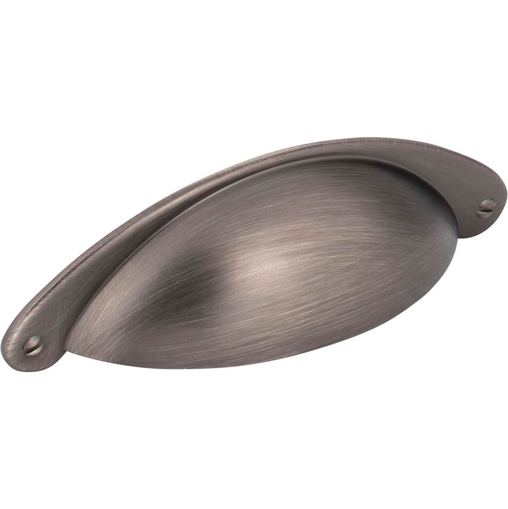 Jeffrey Alexander - 3'' Center-to-Center Brushed Pewter Lyon Cabinet Cup Pull - Brushed Pewter