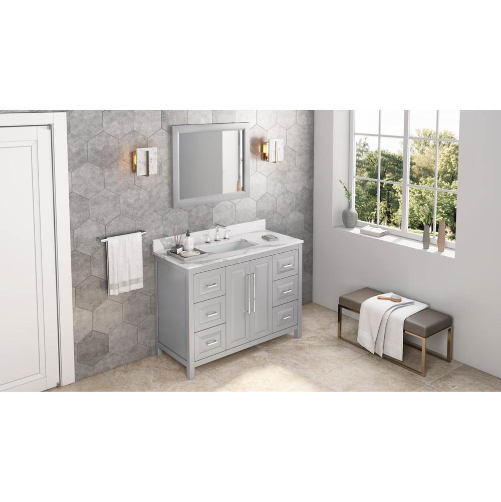 48'' Black Cade Vanity, Calacatta Vienna Quartz Vanity Top, undermount rectangle bowl