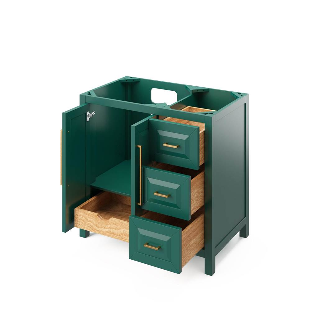 36'' Black Cade Vanity, left offset