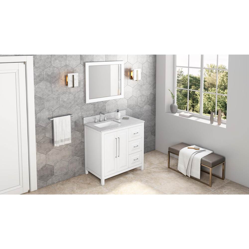 Jeffrey Alexander - 36'' White Cade Vanity, left offset - White