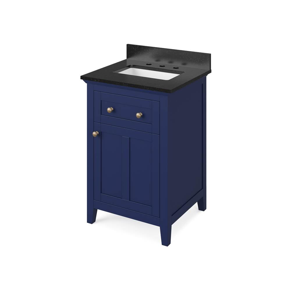 Jeffrey Alexander - 24'' Hale Blue Chatham Vanity, Black Granite Vanity Top, undermount rectangle bowl - Hale Blue
