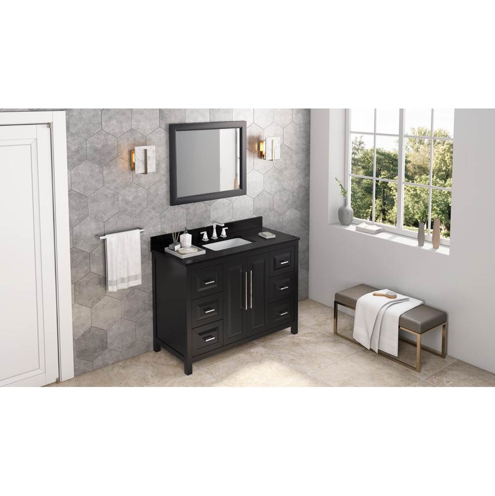 48'' Black Cade Vanity, Black Granite Vanity Top, undermount rectangle bowl