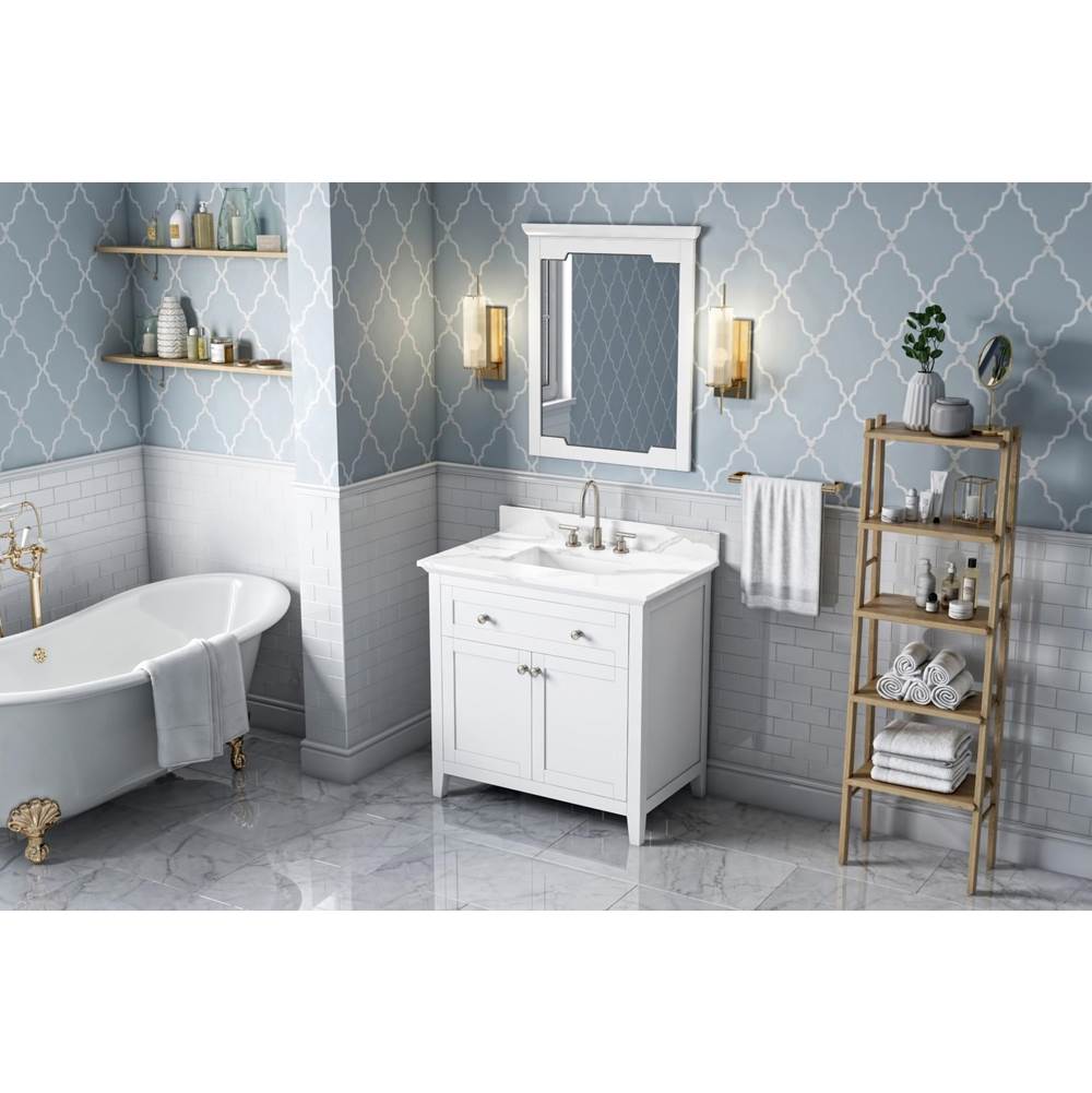 36'' Hale Blue Chatham Vanity, Calacatta Vienna Quartz Vanity Top, undermount rectangle bowl