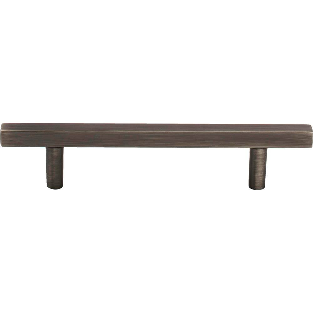 96 mm Center-to-Center Brushed Pewter Square Dominique Cabinet Bar Pull