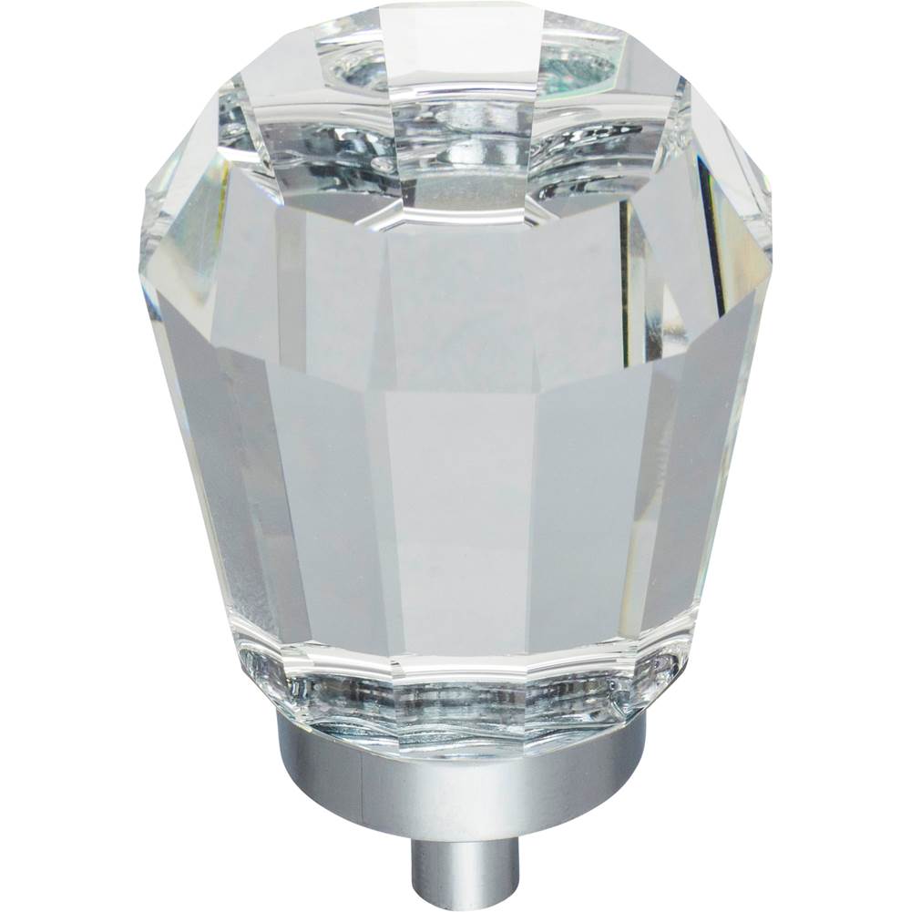 Jeffrey Alexander - 1-1/4'' Overall Length Polished Chrome Faceted Glass Harlow Cabinet Knob - Polished Chrome